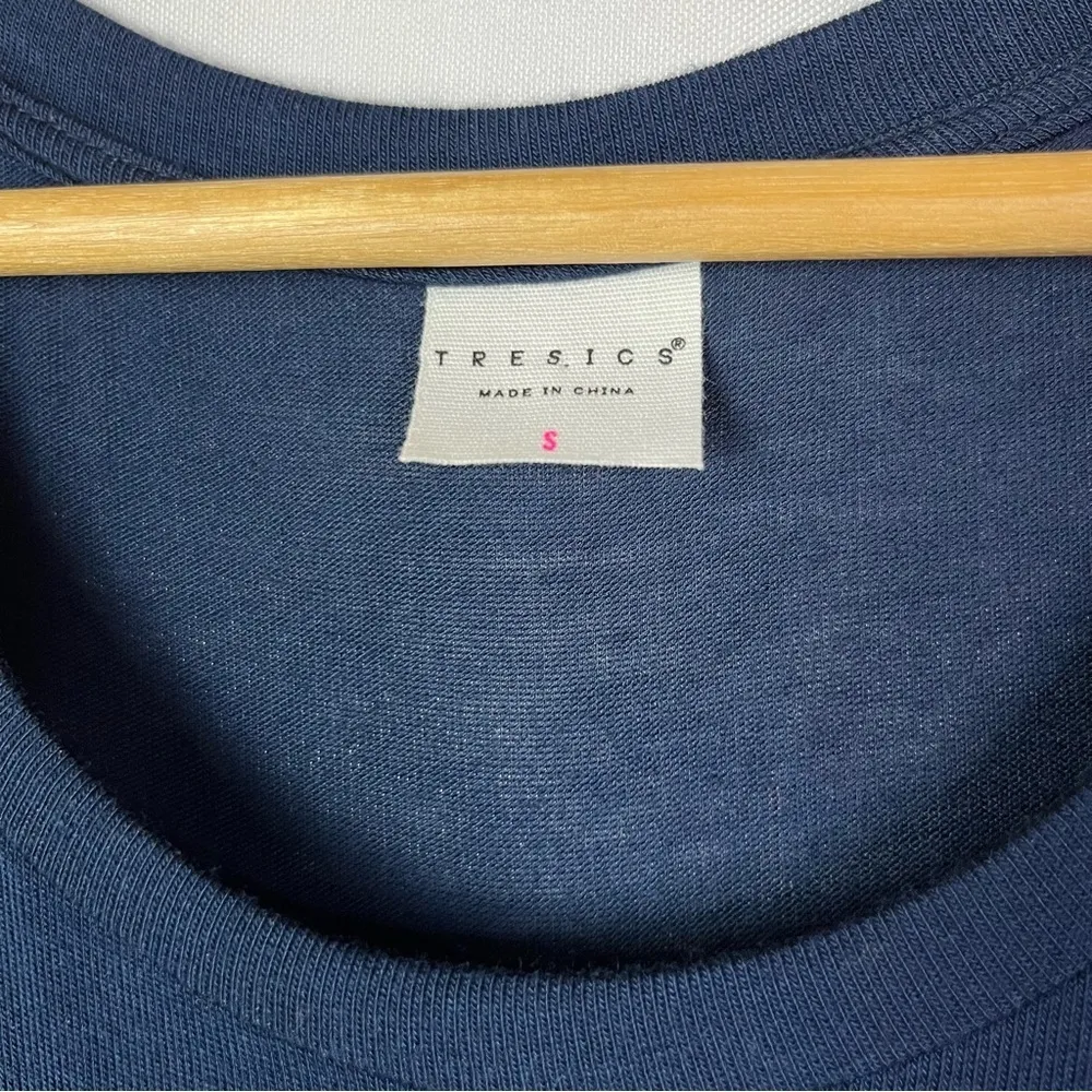 Tresics Navy Blue Scoop Neck Long Sleeve T-Shirt S - Image 4