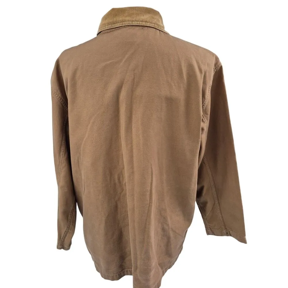 VTG 80s St Johns Bay Cotton Barn Coat  Partial Lining Corduroy Collar WOmens L - Image 3