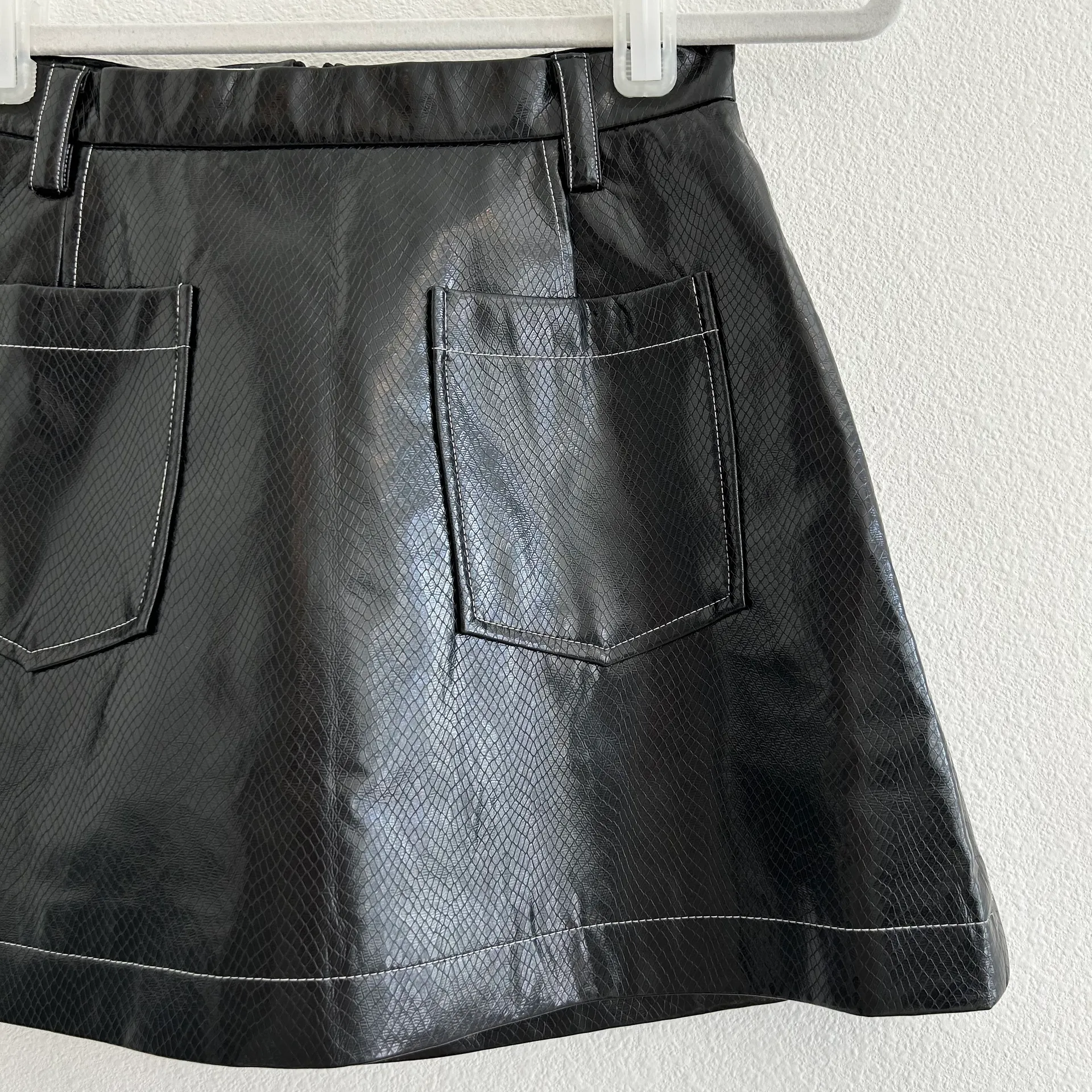 Baum Und Pferdgarten Black Faux Leather Mini Skirt - Image 3