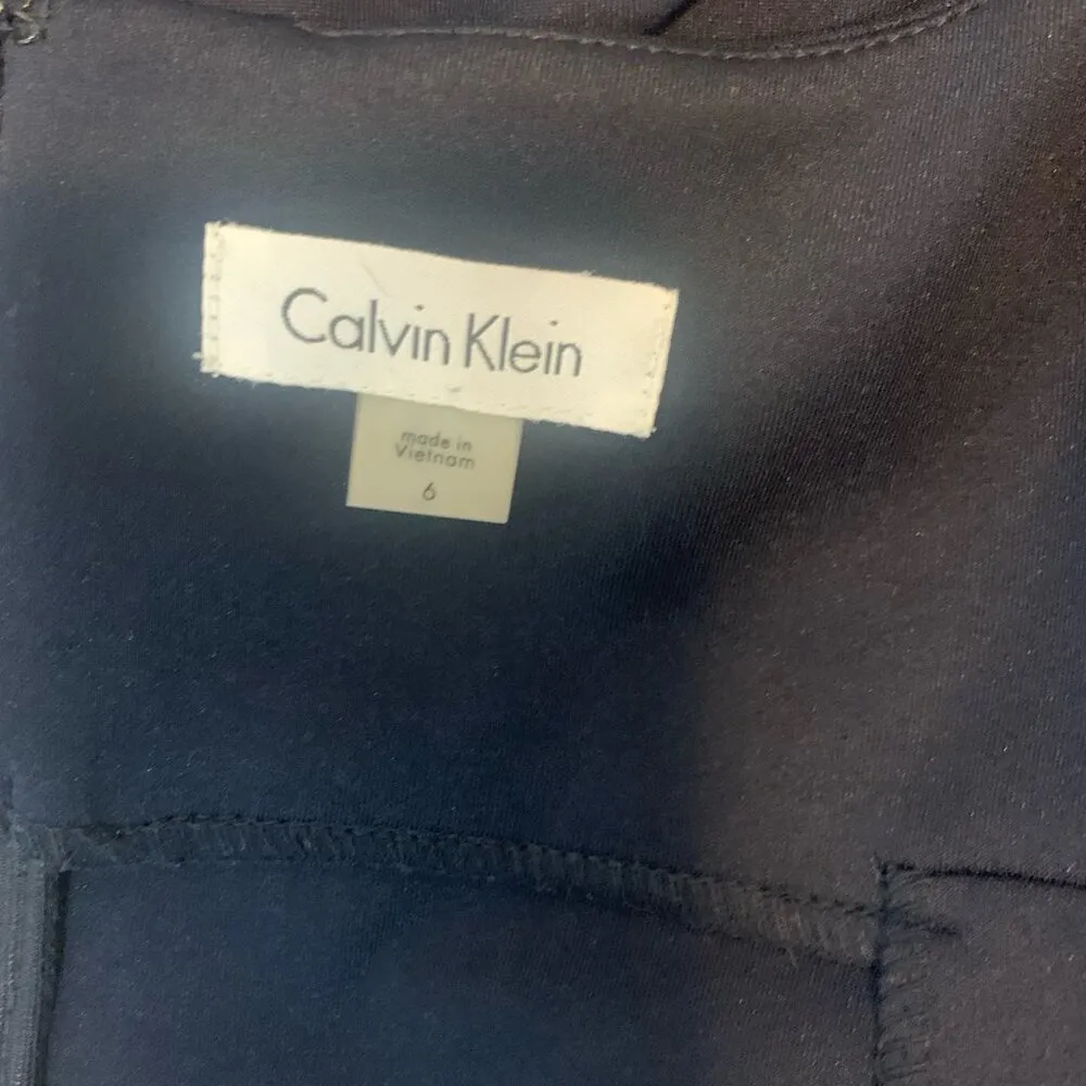 Calvin Klein Sleeveless Tank Top Fitted Cocktail Career Mini Dress Black Size 6 - Image 4