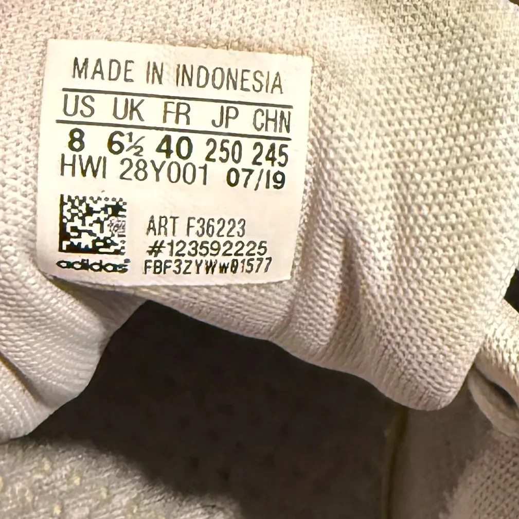 ADIDAS Womens(Sz 8)White Leather Cloudform  Gold trim Sneakers 29Y001 - Image 4