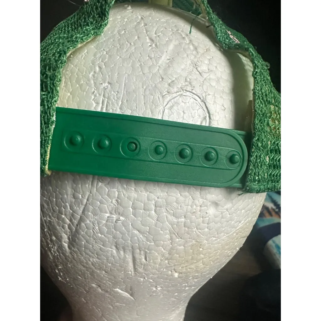 2006 Corona Mas Fina mesh Green pink plaid Adjustable Trucker Hat Yellow - Image 8