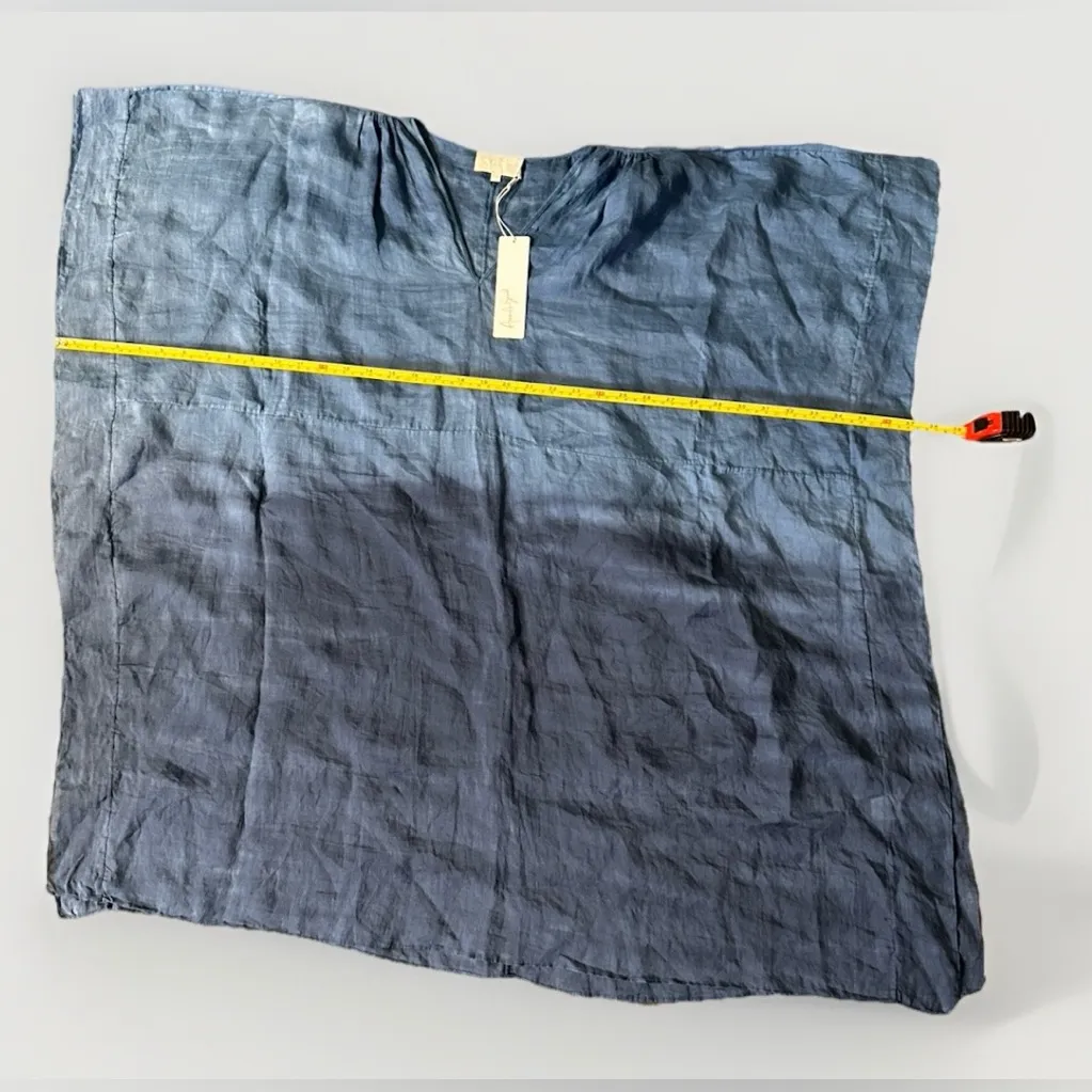 Amanda Bond Hand-Dyed Blue Ramie Caftan Dress XS/S Resort Hand Dyed Rare NWT - Image 9