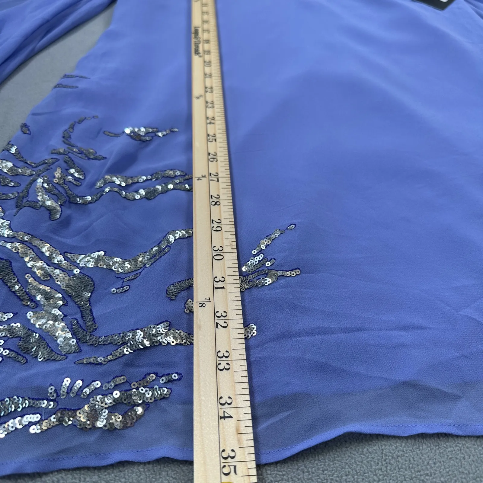 MARCIANO GUESS Tunic Dress Womens S Purple Tidal Wave Embellished Long Sleeve - Image 5