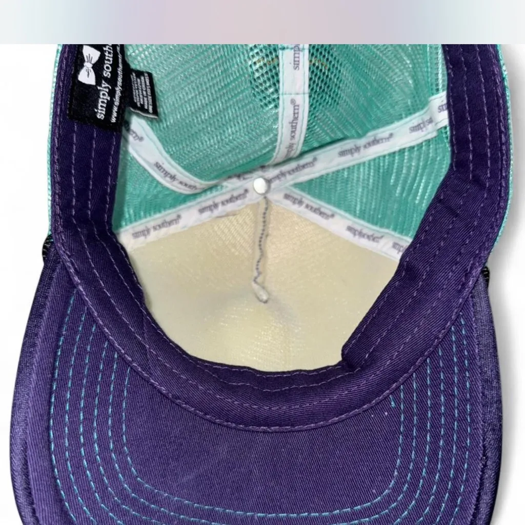 Simply Southern Trucker Hat – Purple & Teal Mesh Snapback - Image 3