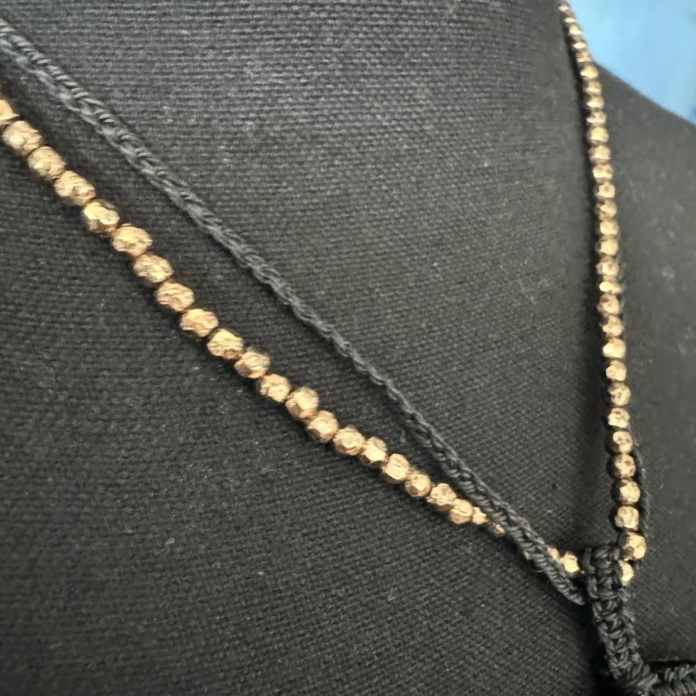 NEW WITH TAGS Free People Crochet Brandy Pendant Necklace~Brown/Blk/Antique Gold - Image 4