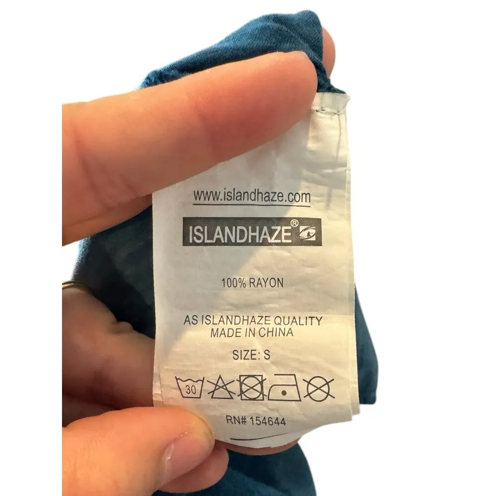 Womens S Red White Blue Tie Dye Smocked Waist Flare Leg Boho Flowy Beach Pants Size L - Image 3