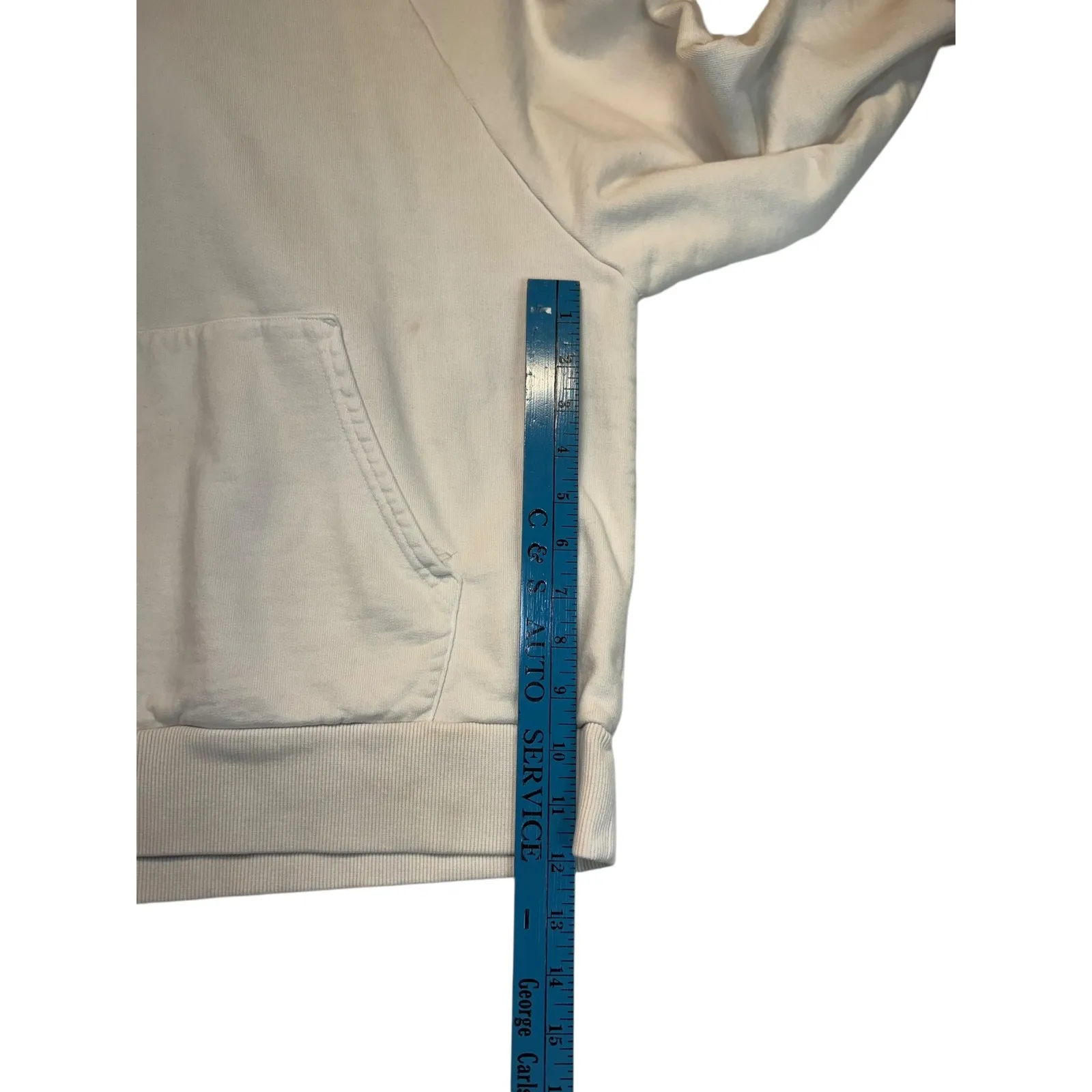 MOUSSY Vintage Cream White Hoodie Sweatshirt Basic Quiet Luxury Staple S - Image 8