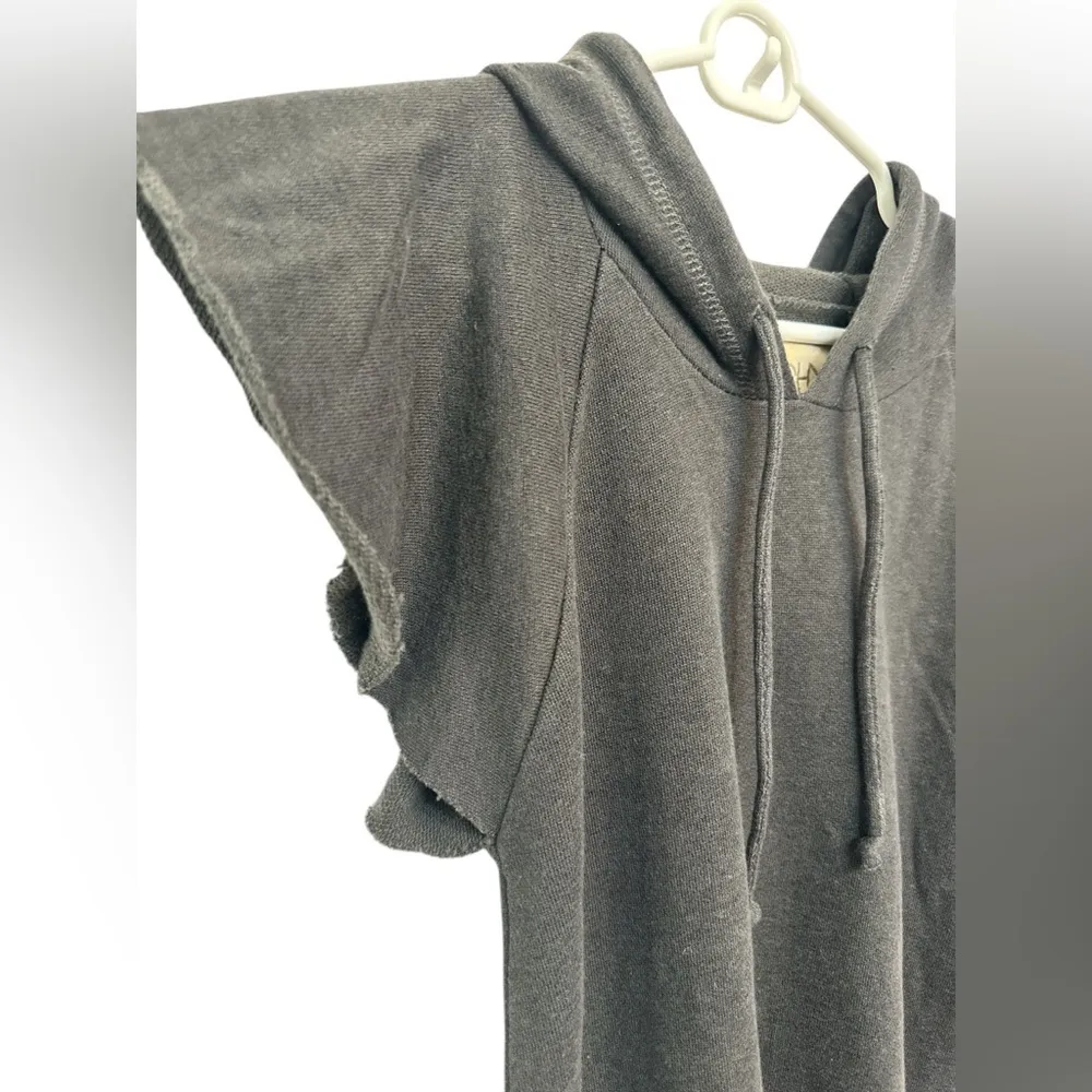 Chaser Linen French Terry Flutter Sleeve dark gray Sweatshirt Dress NWT - Image 3