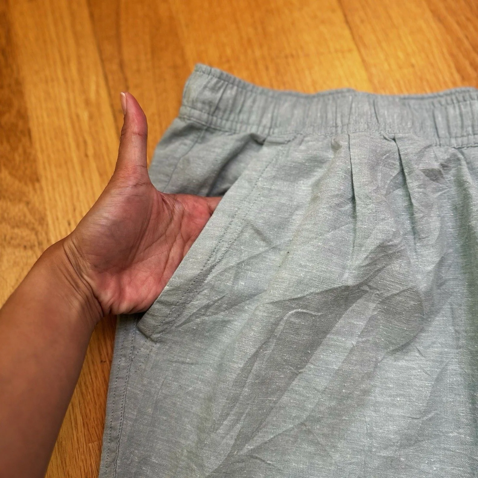 Patagonia Women’s Island Hemp Beach Pants Tapered 28” Inseam Atoll Blue XL NWT - Image 10