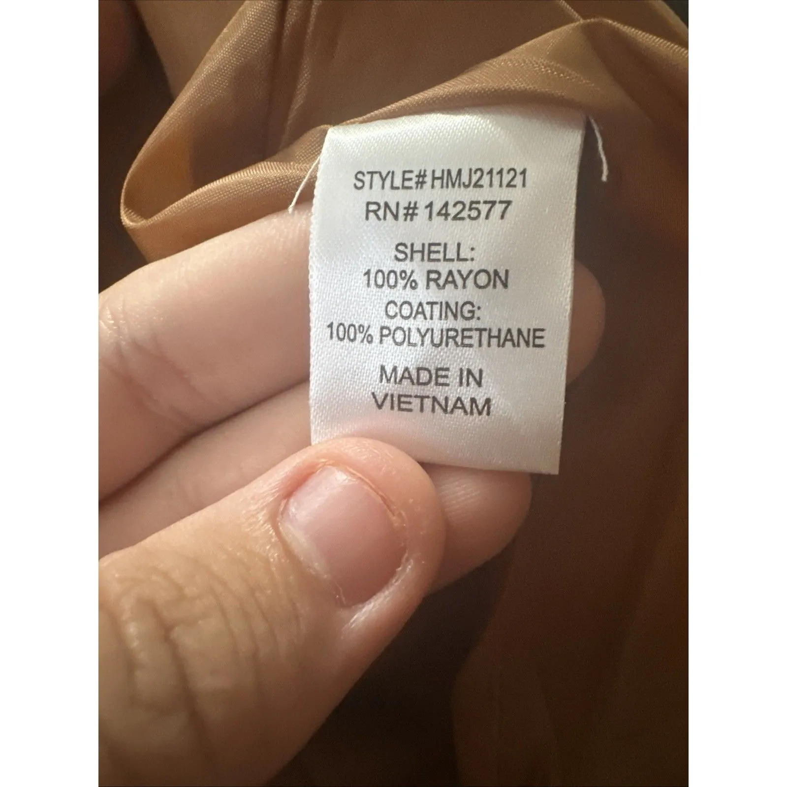 Haute Monde Women's Trench Coat Size Large Dark Brown Belted Faux Leather - Image 9