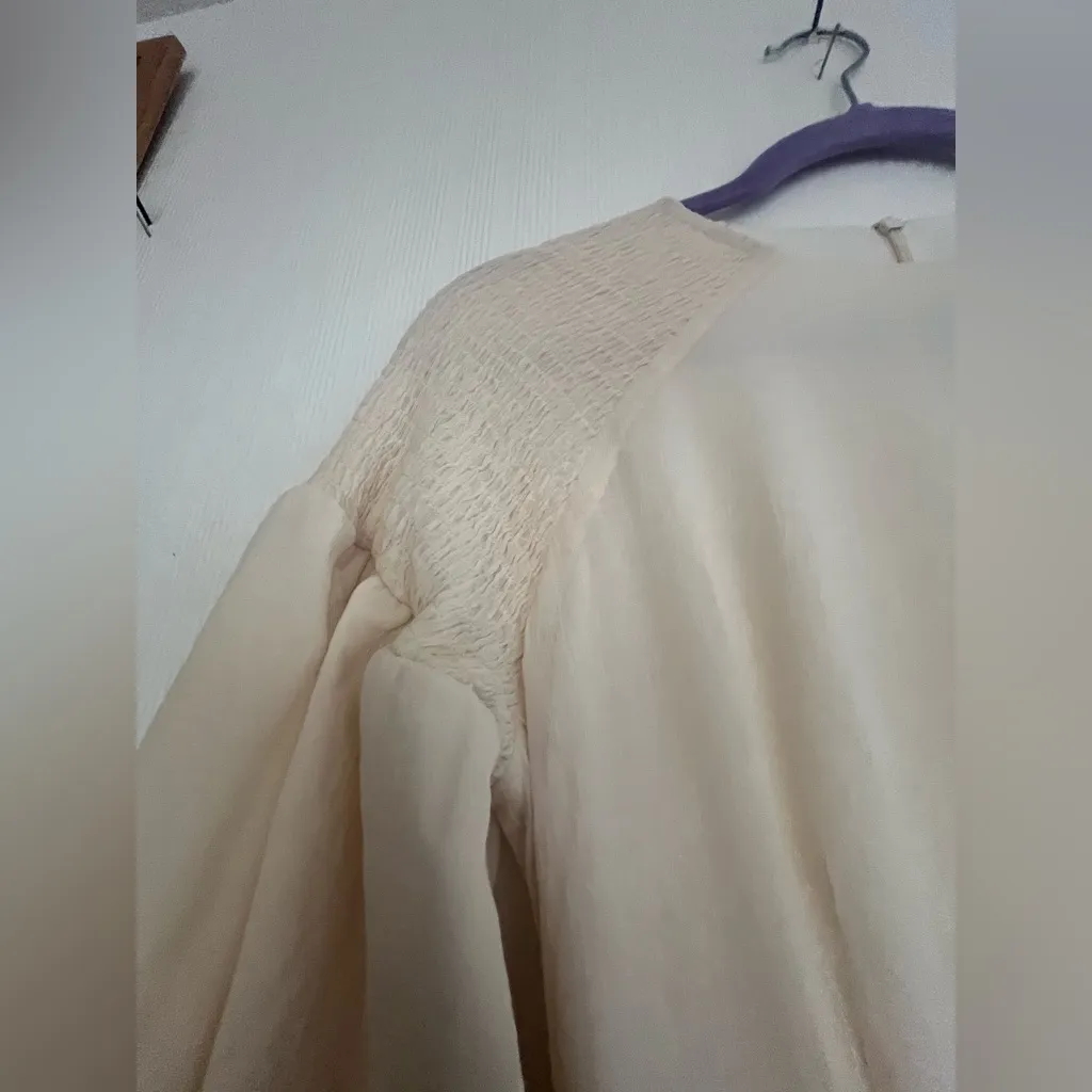 Chic Long Sleeve Cream Dress Size 6 - Image 6