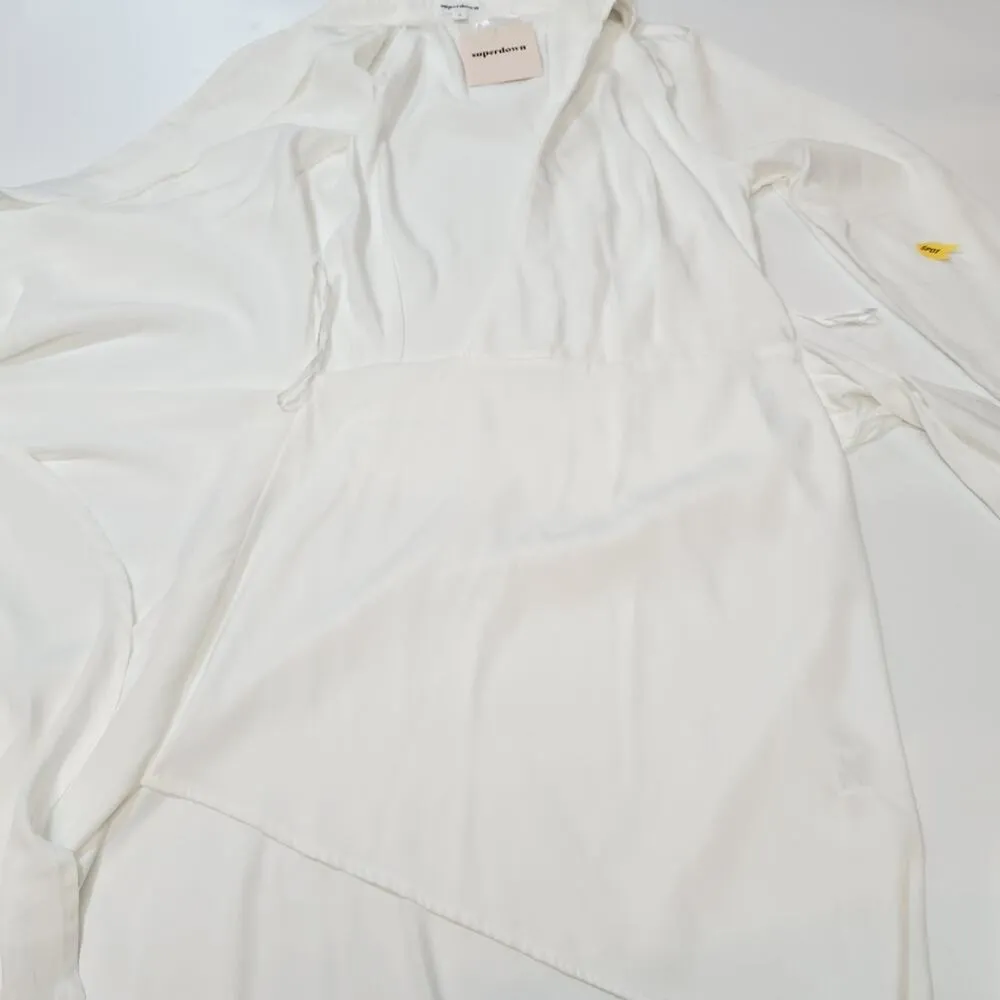 Superdown Sophie Draped Mini Dress in White Small - Image 9