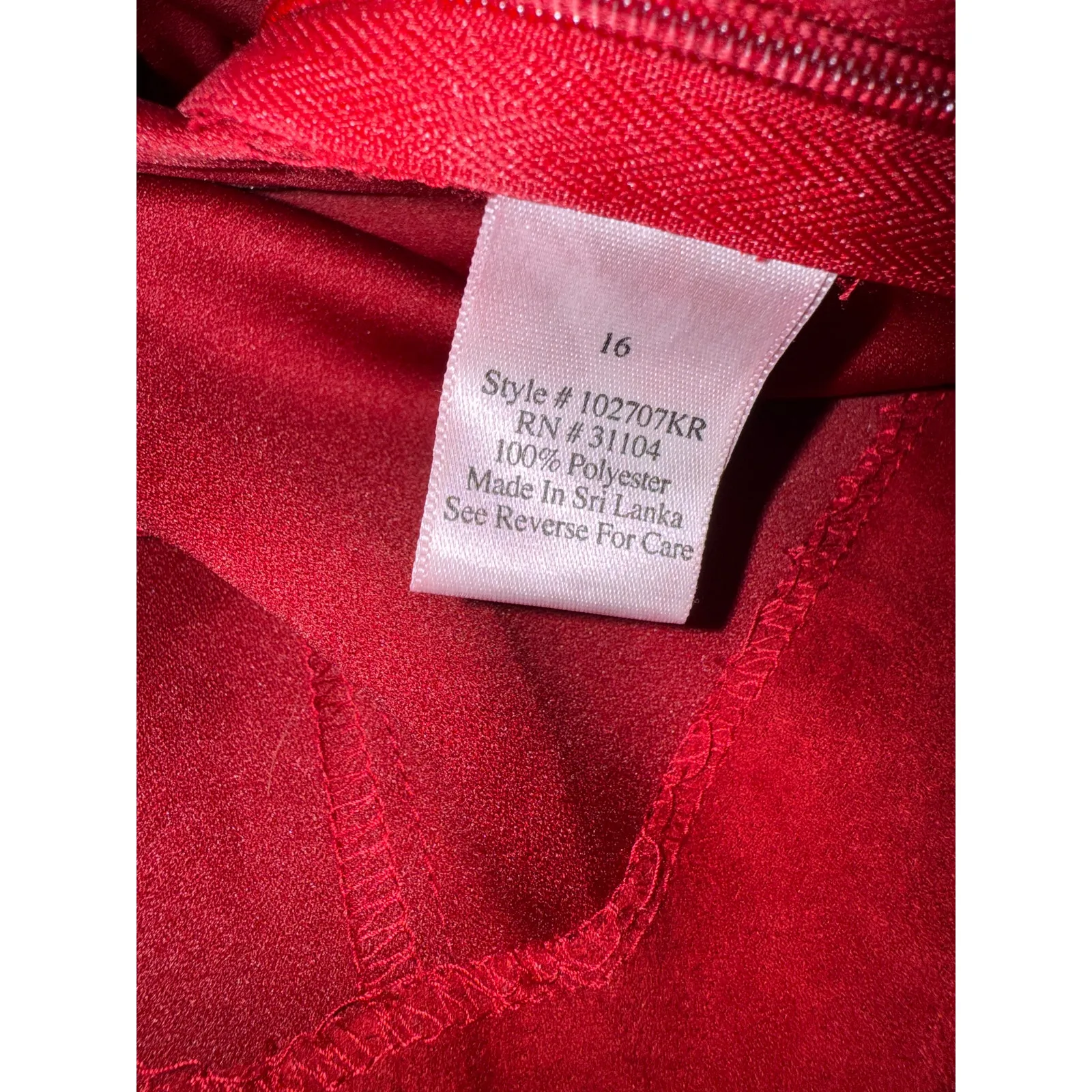 Vtg Women's Red Faux Suede Striped Peplum Style Sleeveless Blouse 16 Old Money - Image 3