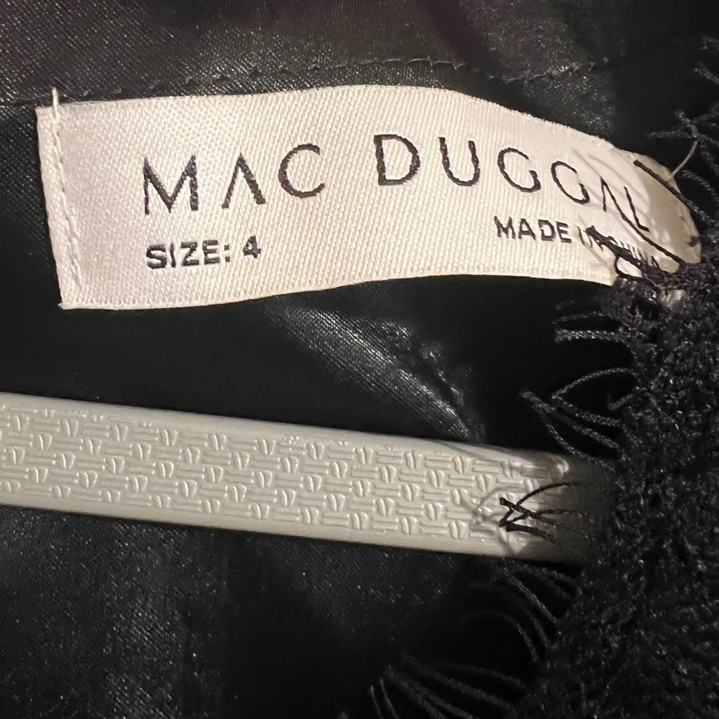 MAC DUGGAL $458 Black Long Sleeve Formal Floral Lace Babydoll Dress 49794 Prom - Image 5