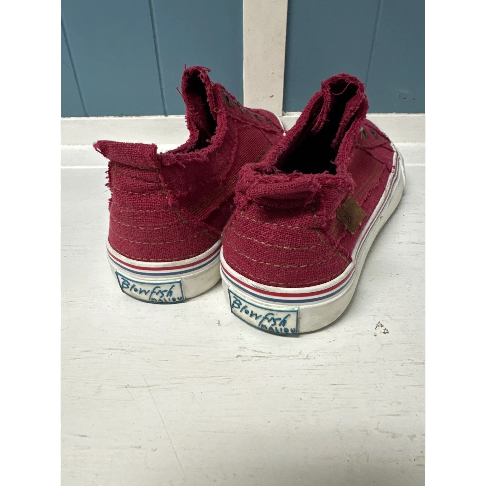 Blowfish Malibu Red Canvas‎ Slip On Sneakers Shoes Casual Comfortable Size 7.5 - Image 4