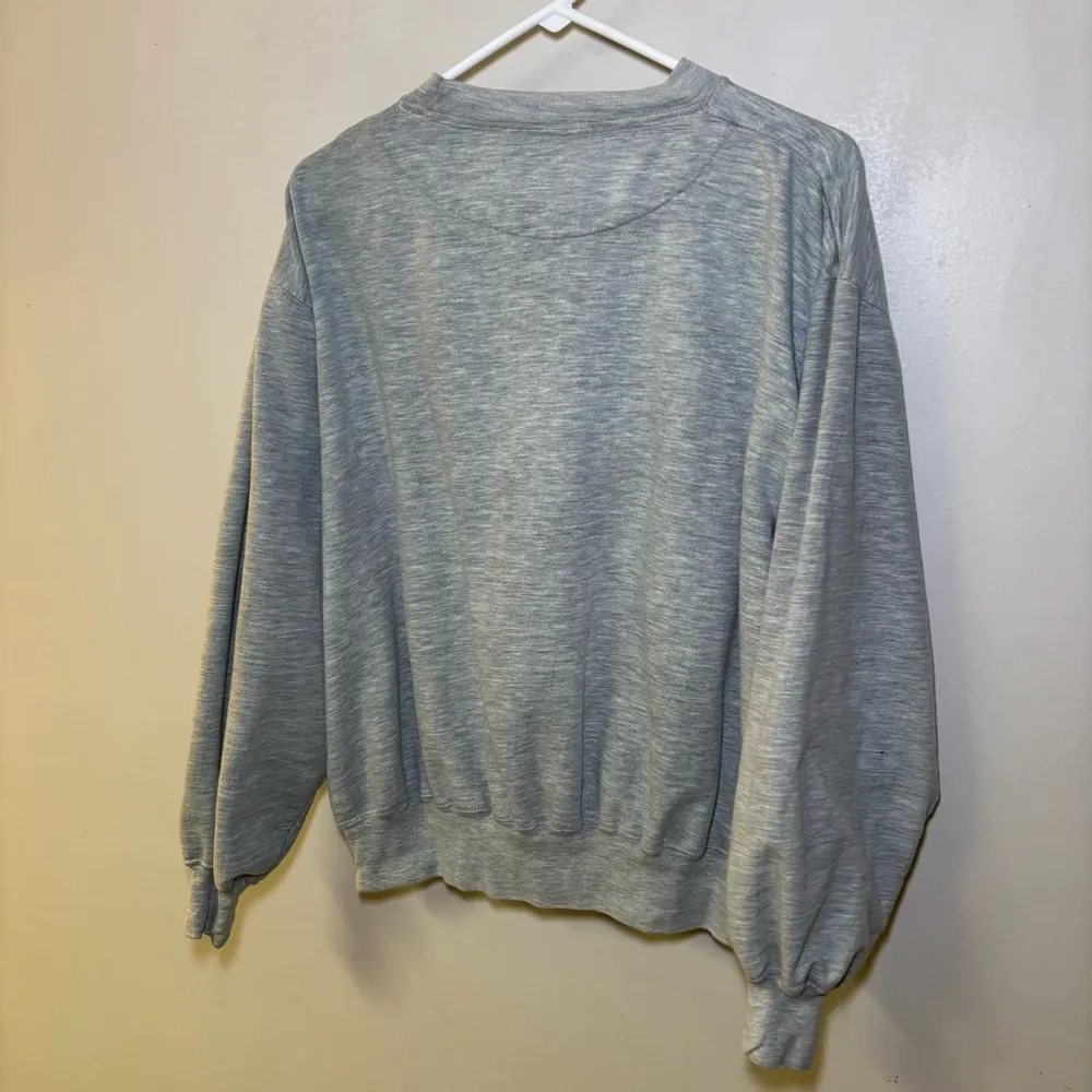 Vintage 90's Flintstones Crewneck Sweatshirt Size XL Embroidered Gray - Image 6