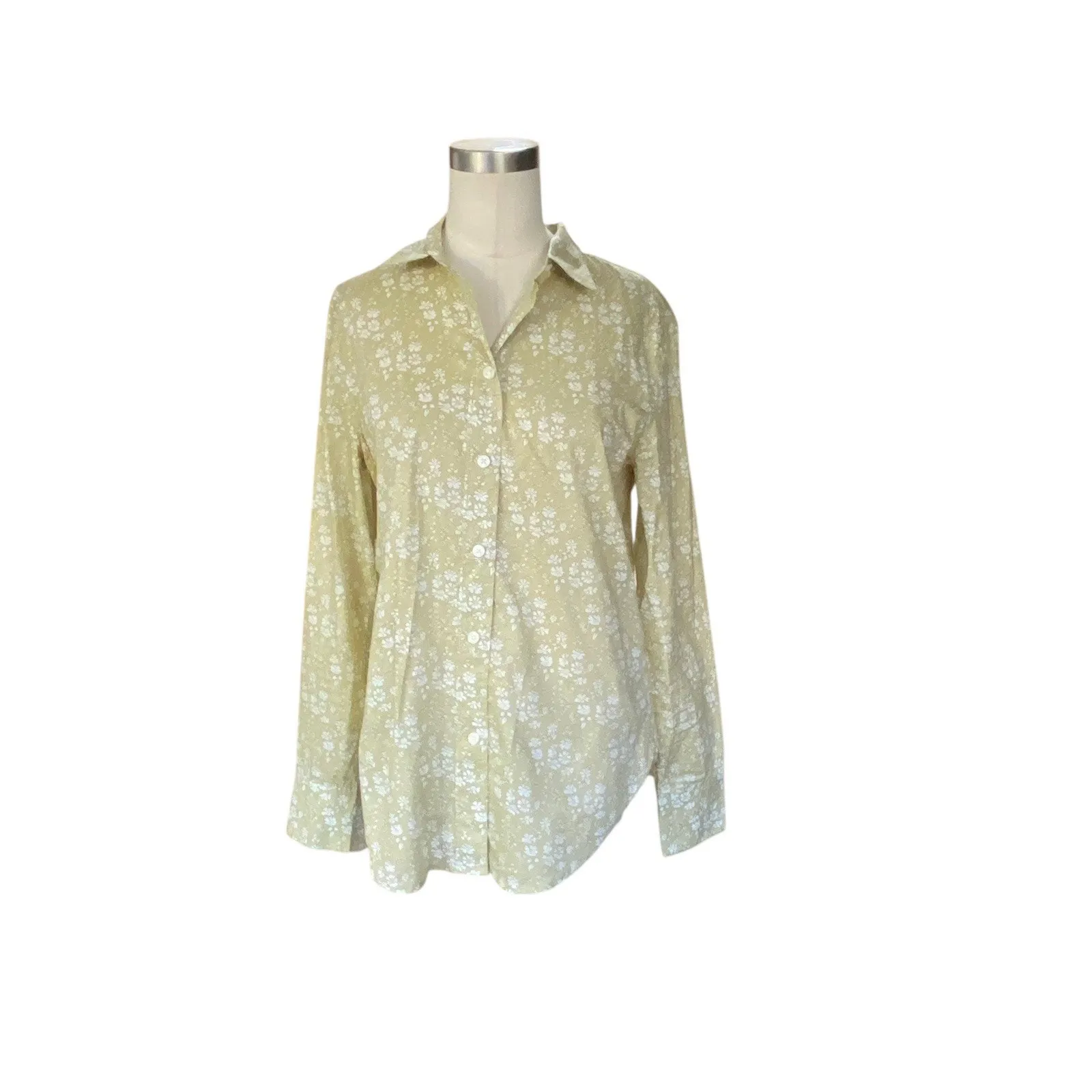 J.Crew x Liberty London Capel Floral LS Shirt Cotton Lodden Green Slim Fit sz 2 - Image 3