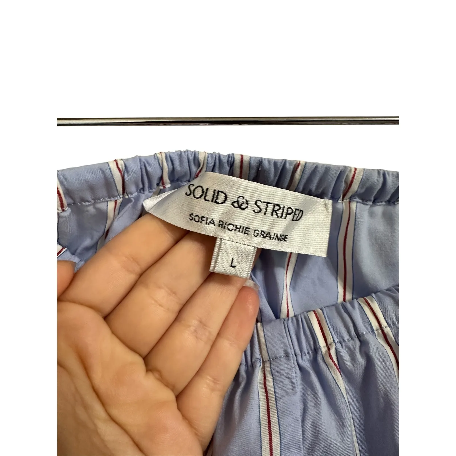 Solid & Striped x Sofia Richie Grainge Jancy Striped Loretto Shorts blue‎ Large Blue - Image 3