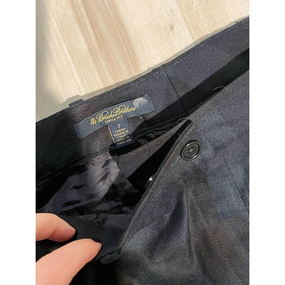 Brooks brothers Lucia fit black green plaid wool pants size 2 - Image 3