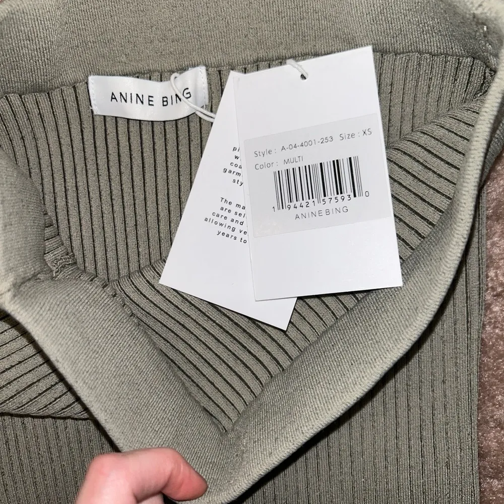 NWT Anine Green Fine Knit Julian Pencil Midi Skirt Size XS - Image 3