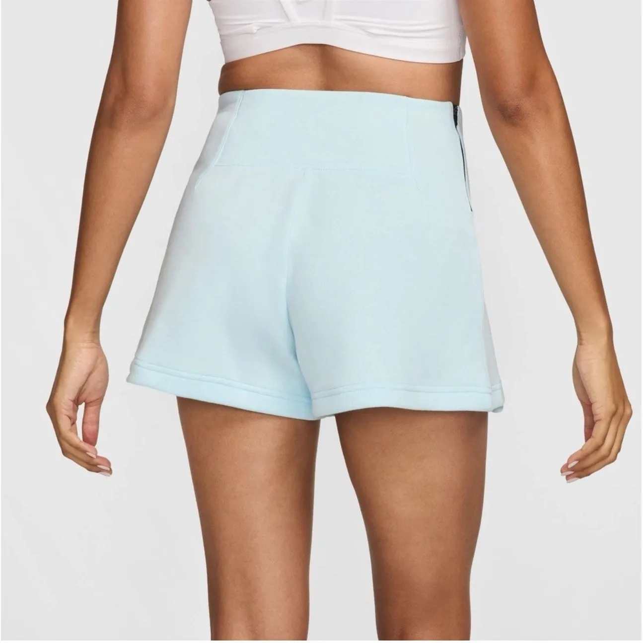 Nike High Rise 3" Shorts L Light Blue Pleated Tenniscore‎ Y2K Athleisure NWT - Image 3