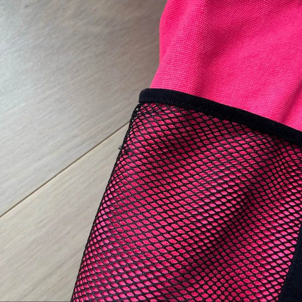 Victorias’s Secret pink, white, & black striped tote with mesh pockets - Image 2