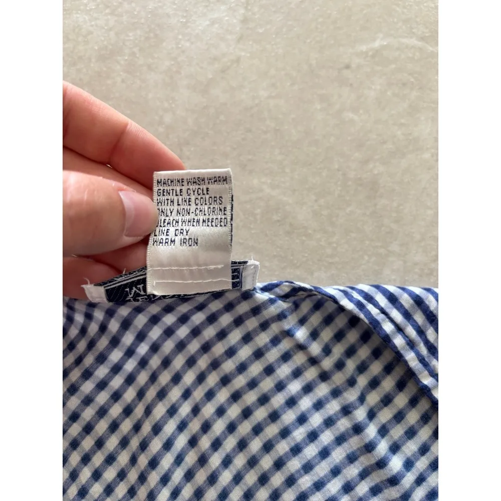 Jennifer Moore Womens Dress Size M Sleeveless Navy White Gingham Cottage Coastal - Image 7