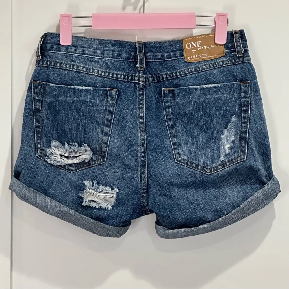 One By One Teaspoon Chargers Jean Shorts Low Waist Mid Rise Distressed Size 25 - Image 3