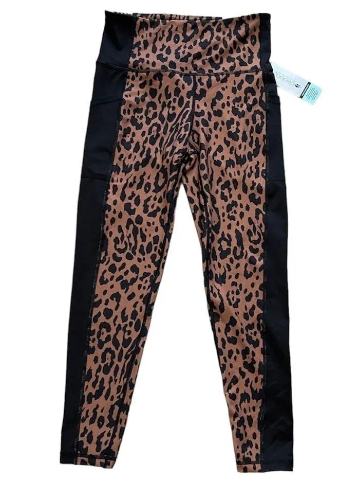 Ideology Womens Brown leopard Print High Waist 7/8 Length Leggings size small - Image 2