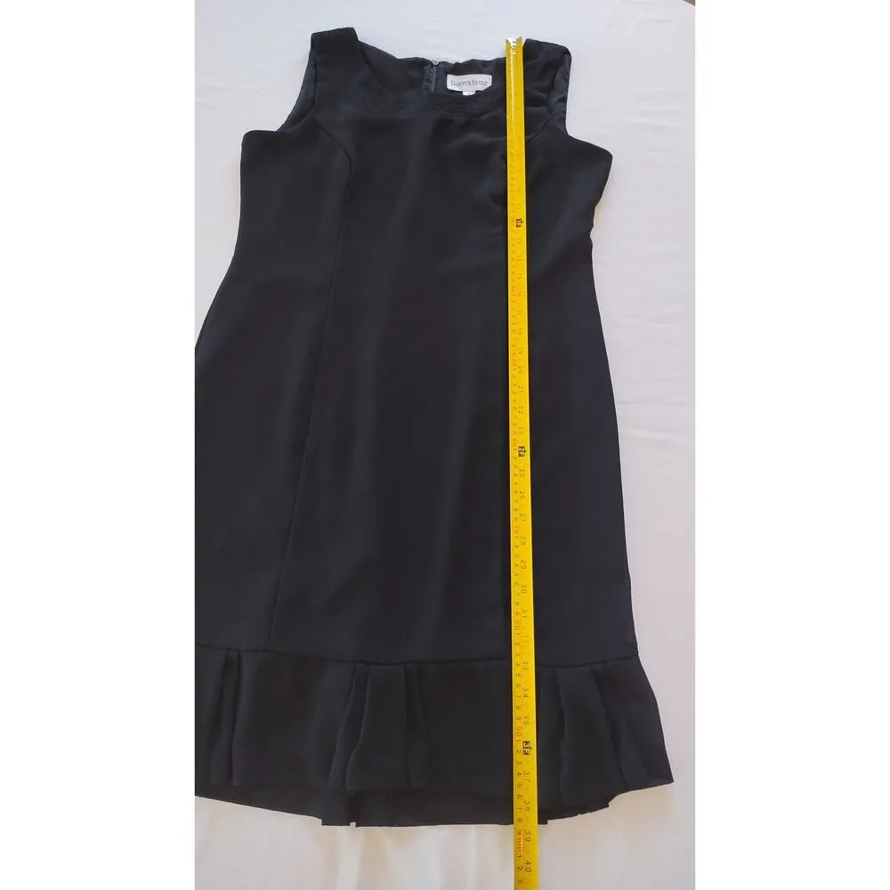 Danny & Nicole Womens Black Sheath Dress Size 14P Pleated Hem Sleeveless Classic - Image 9