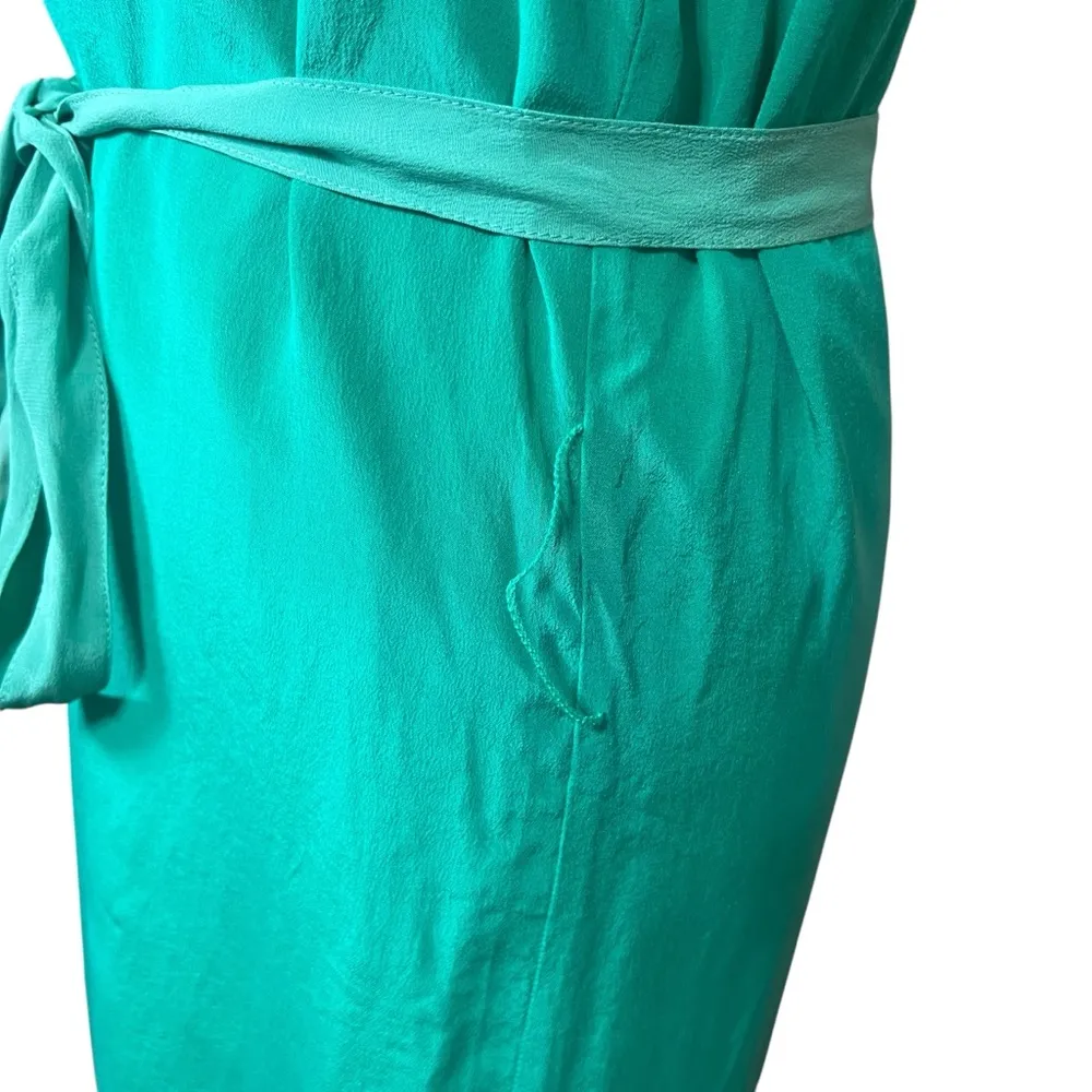 Girls From Savoy Anthropologie Emerald Green 100% Silk Dress Tie Sash Size Small - Image 11
