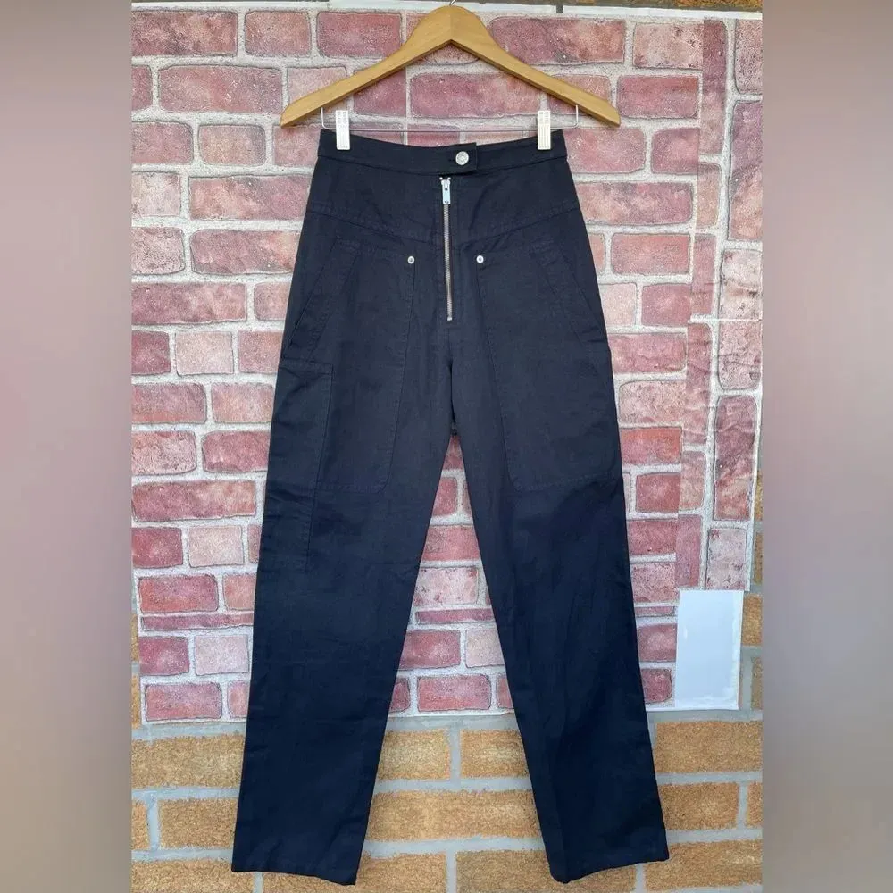 Isabel Marant Etoile Phil zip Patch Pocket Pant Size 34 US6 Faded Night - Image 5