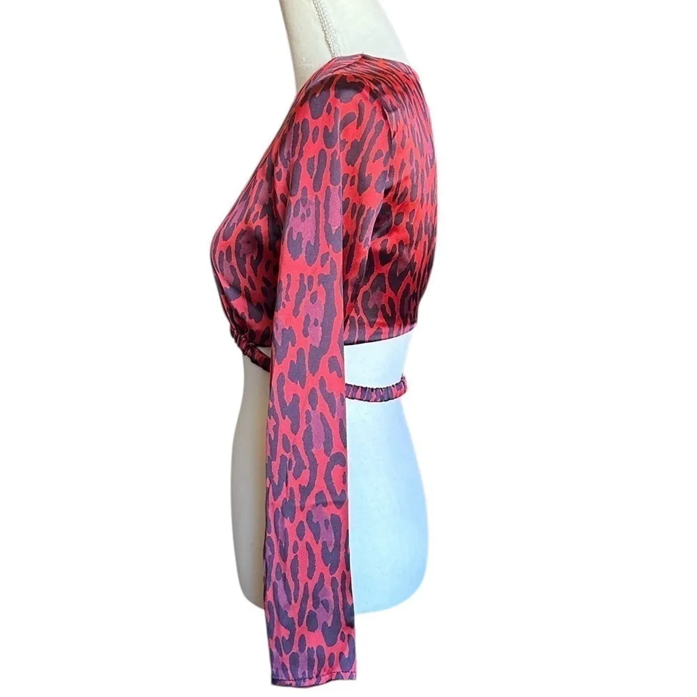 #56 NWOT Zara Cheetah Animal Print Cut Out in Red - Image 2