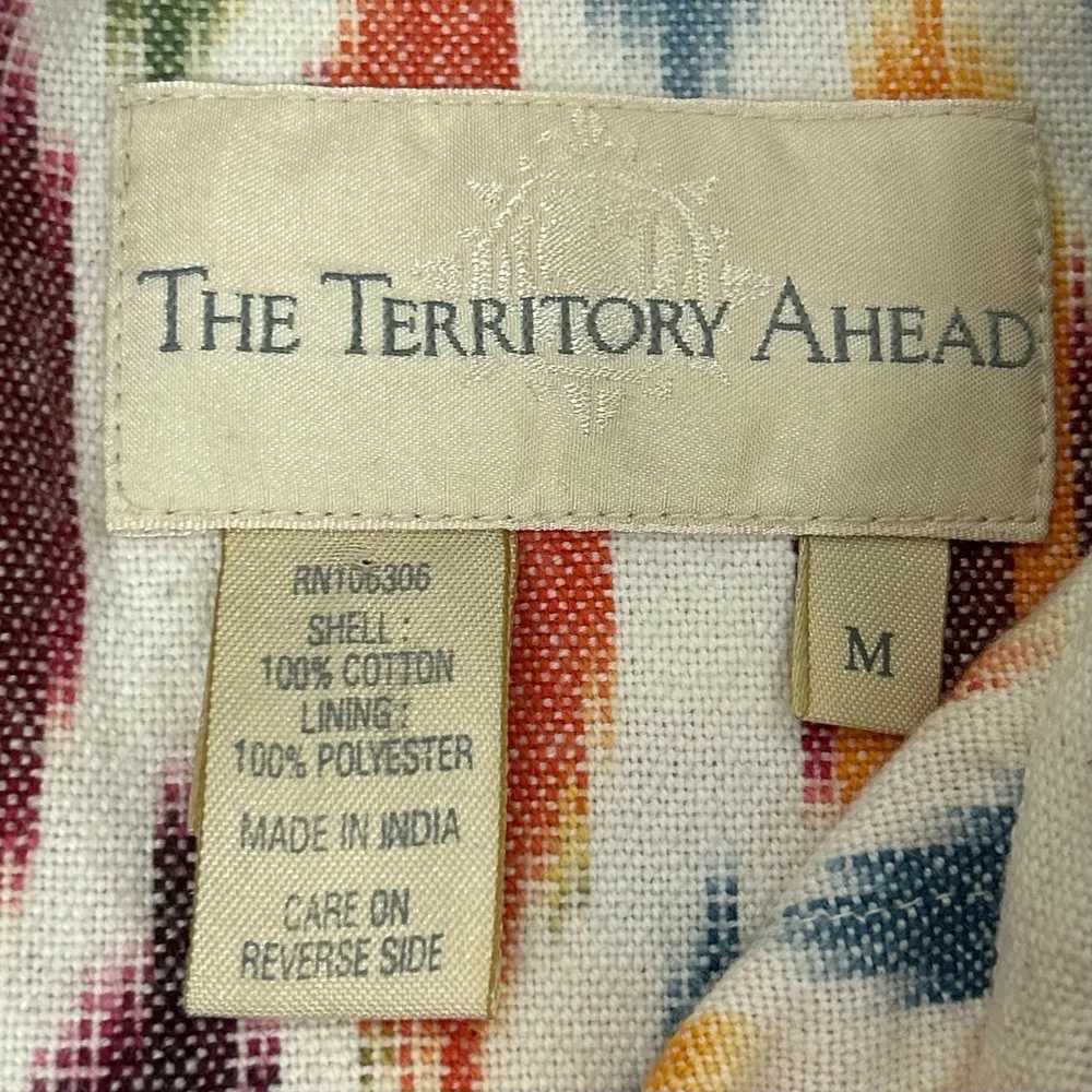 The Territory Ahead | Ikat Cream Multicolored Southwestern Sheath Blazer Size M - Image 5