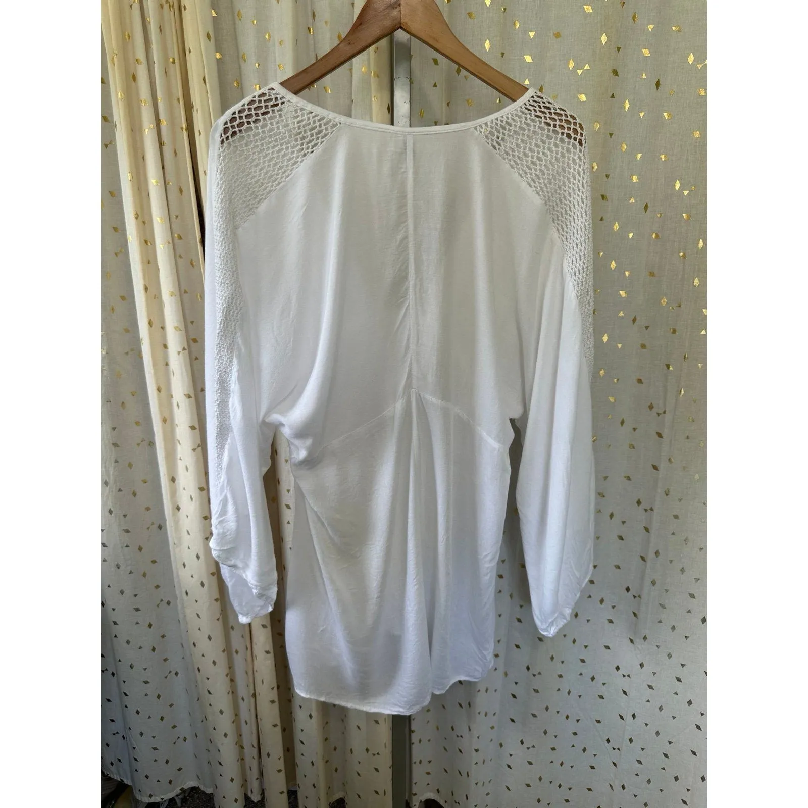 Raviva Women's Bohemian Macrame Crochet Detail Swim Cover Up Tunic Dress M White Size M - Image 3