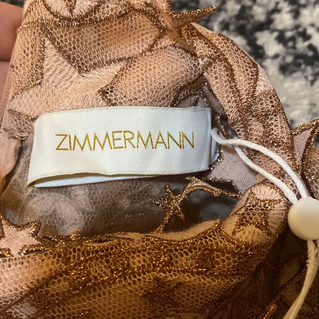 ZIMMERMANN Celestial Zodiac Asymmetric metallic embroidered tulle Dress - Image 6