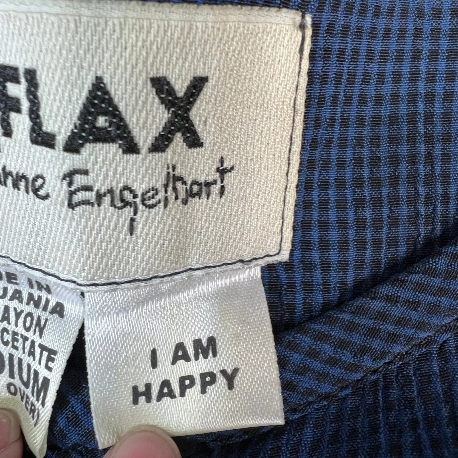 FLAX Jeanne Engelhart Blue Button Front Pintuck Tunic Jacket‎ Artsy Lagenlook M - Image 7