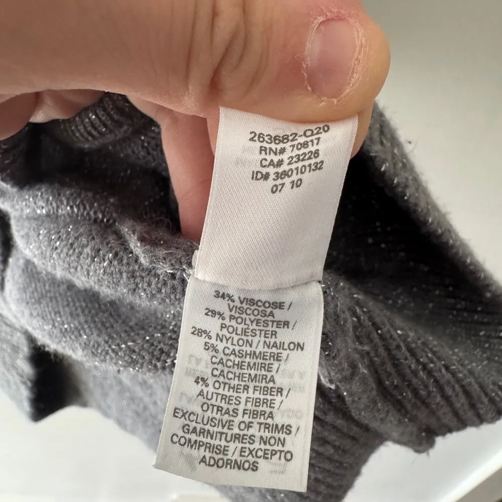 Victoria's Secret Metallic Lurex Ruffle Gray Cardigan Sweater Y2K - Image 5