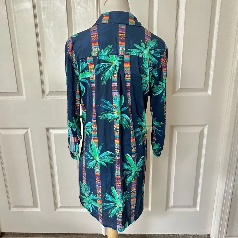 Bluebeach blue palm tree dress Size L - Image 6