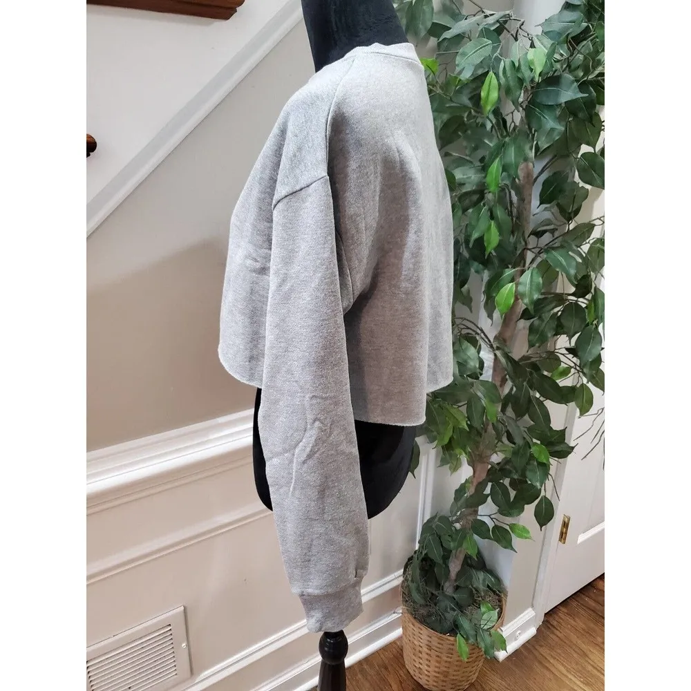 Socialite Women's Gray Cotton Long Sleeve Round Neck Pullover Knit Sweater XS - Image 5