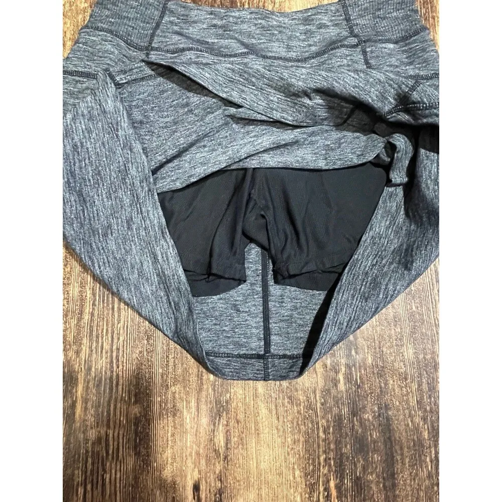 Athleta Women’s Sz M Excursion Skort Skirt Heathered Gray Ball Pockets Stretchy - Image 2