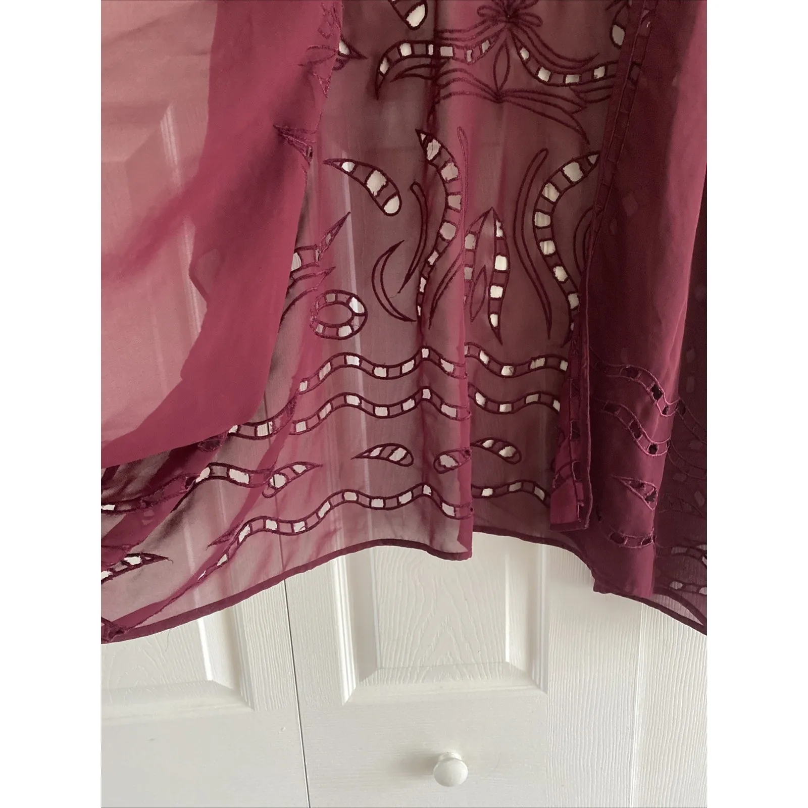 Anthropologie Beautiful Stories Women Dalia Kimono Top‎ Cover Up Cutouts Boho OS Purple Size undefined - Image 5