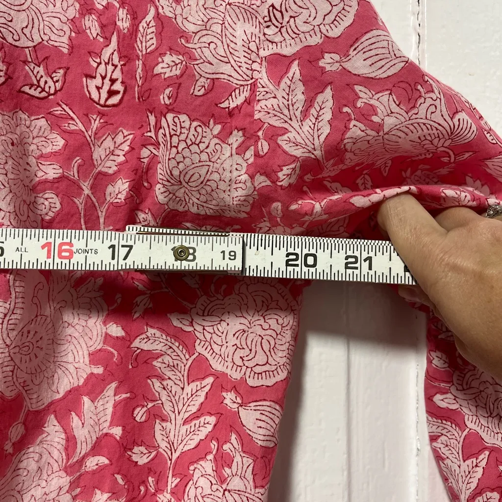 Gingy Fennerton Collection Rye fringe bottom pink and white tiered blouse Size M Size M - Image 6