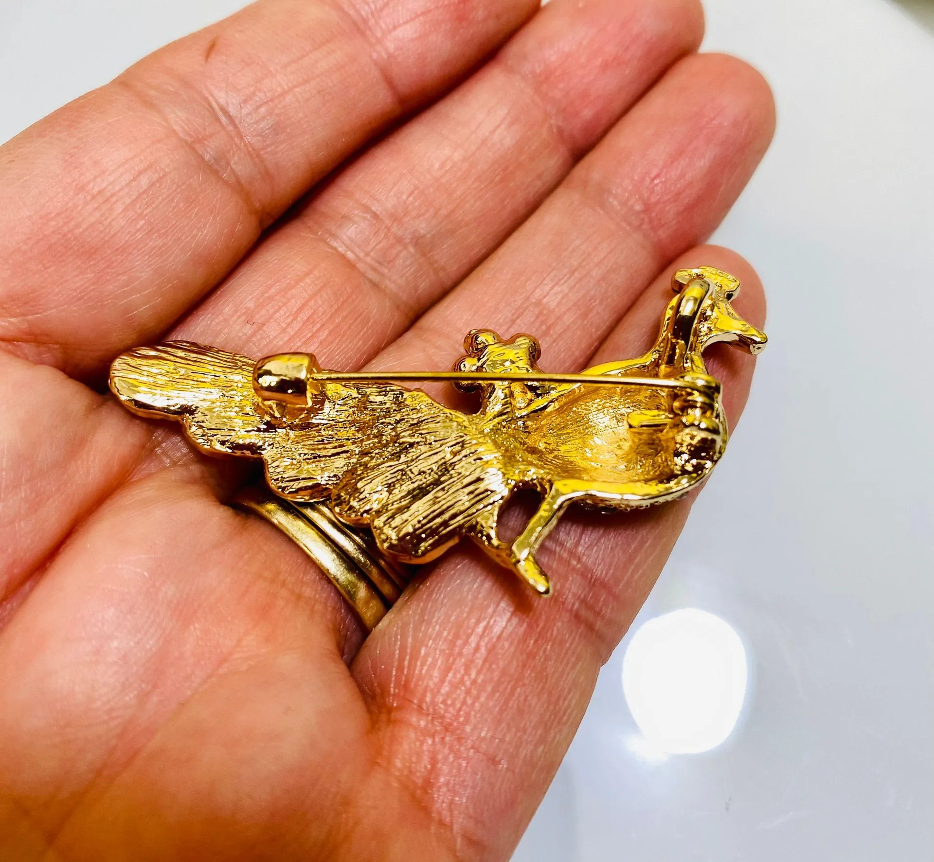 Colorful Pheasant brooch pin Green - Image 6