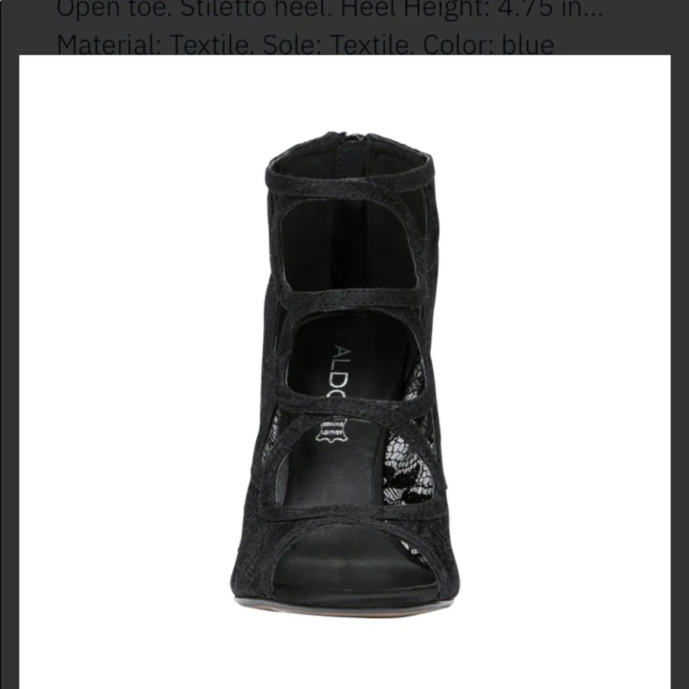 ALDO Corrubio Black laced cut out peep toe, s.7 - Image 3