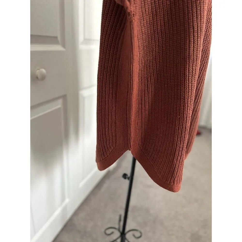 RD Style Josslyn V-Neck Loose Knit Sweater Burnt Orange Pullover Size XL - Image 2