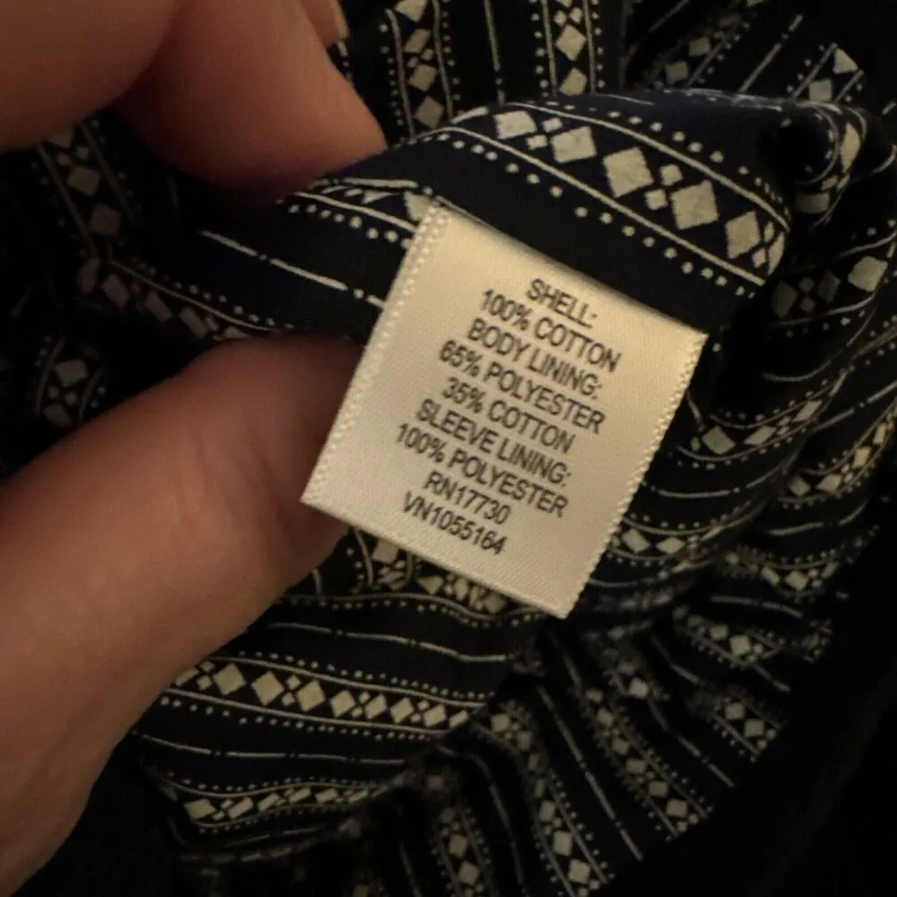 Isaac Mizrahi For Target Womens Blazer Navy Texture Classic Blue Jacket 16 Snaps - Image 5