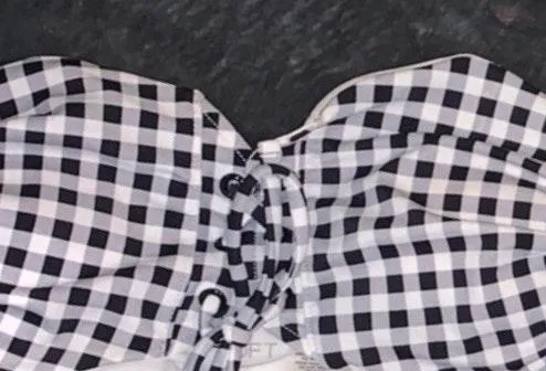 gingham bandeau lace up bikini top! - Image 2