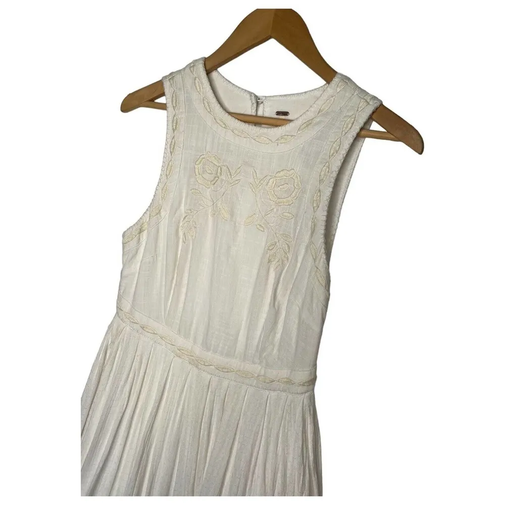 Free People Womens 4 Birds Of A Feather Embroidered Sleeveless Dress Ivory - Image 10